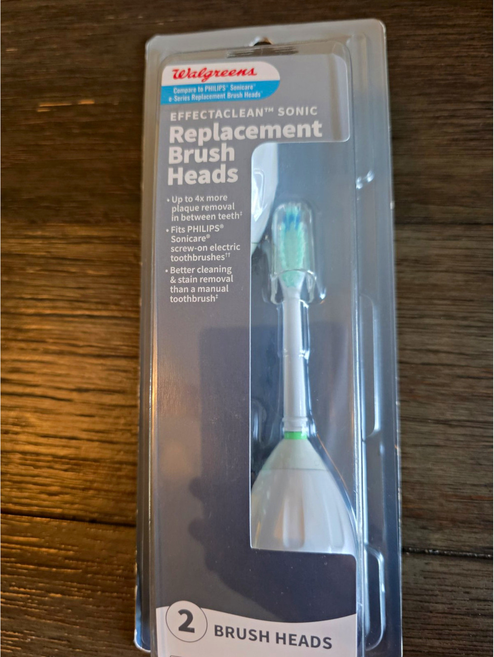 Walgreens EffectaClean Sonic Replacement Brush Heads Soft Screw-On White 2-Pack